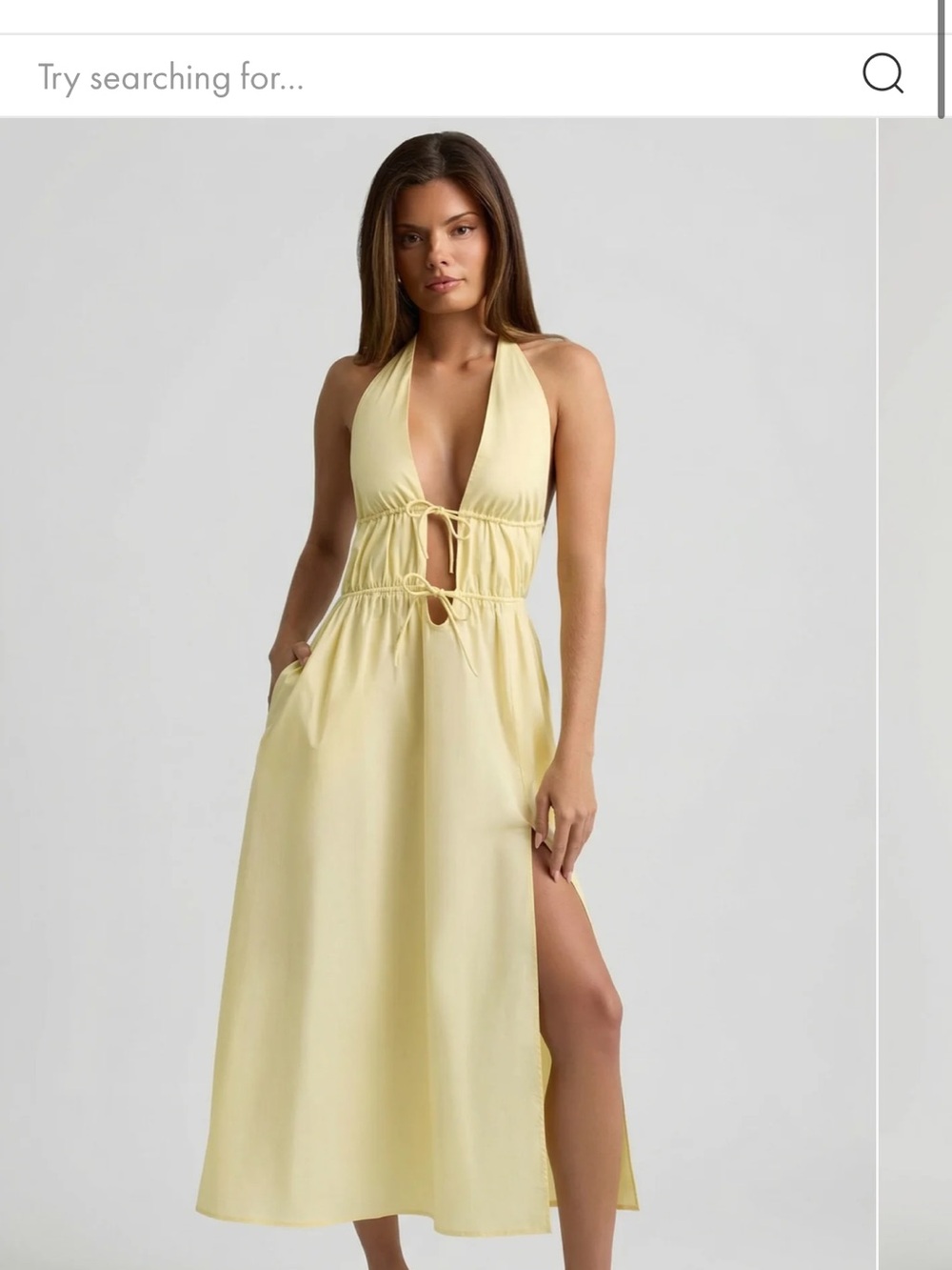 Oh Polly Backless Cotton-Poplin Midaxi Dress in Lemon Yellow